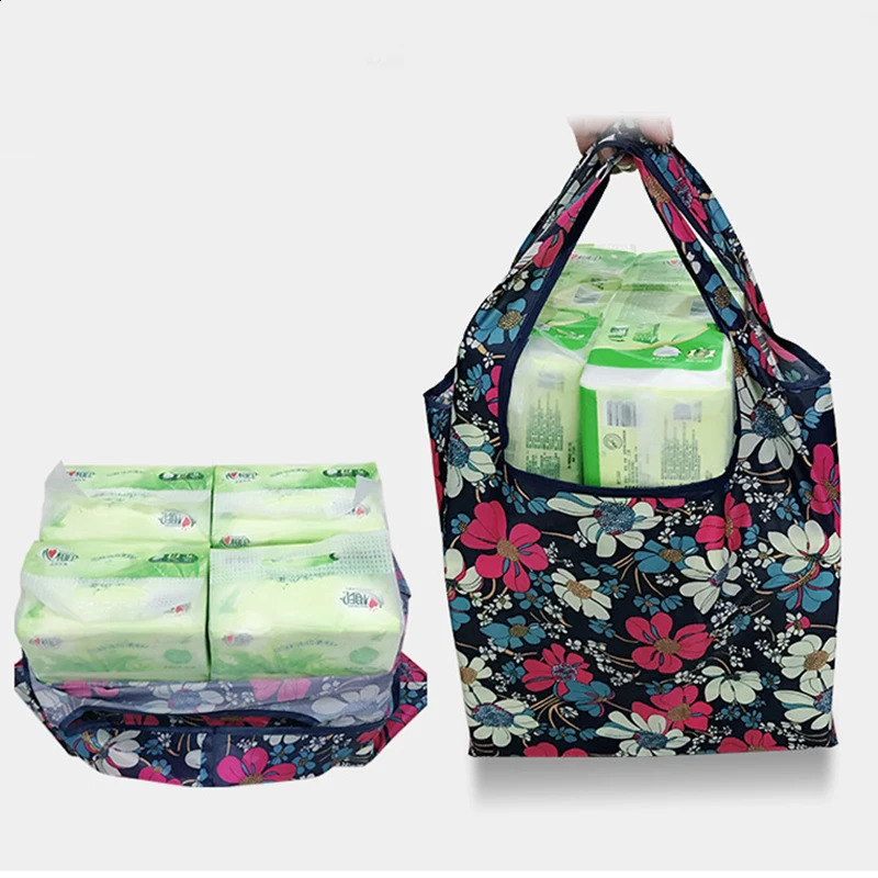 Versatile Folding Shopping Bag Large Capacity Travel Tote Fashion Reusable Grocery 241203