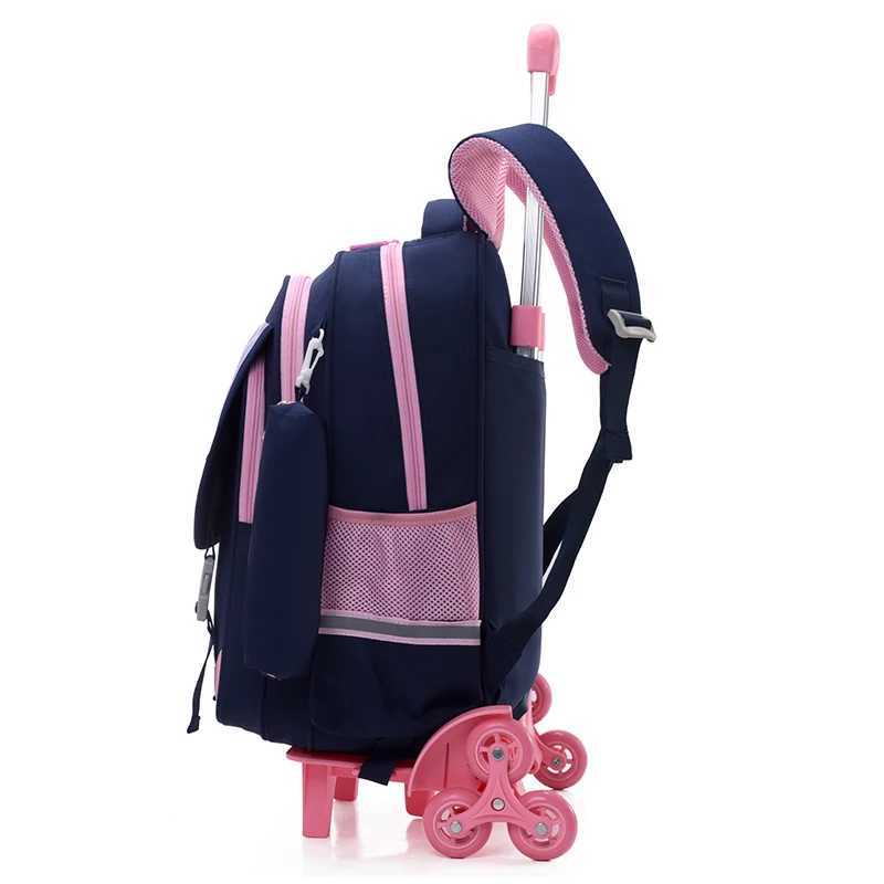 School Trolley Backpack Childrens Schoolbag Primary School Book Bag with Wheels Kid Rolling Travel Trolley Bag Wheeled Backpack Y240820