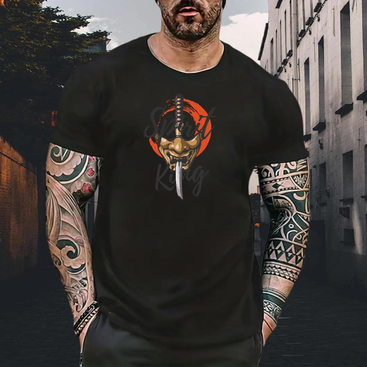 Popular Tshirt for Man Woman Street wear Hip Hop 230g Cotton Asian Size Round Neck Short Sleeve Half of the face T-Shirts for Men Designer Tops Tees