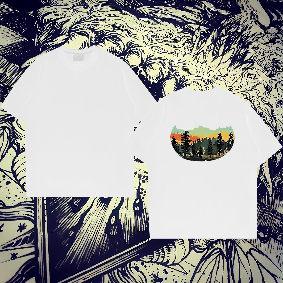DIY Mens Tshirts tree Casual 100% Cotton 230g Wear Breathable Short Sleeve Designer T Shirts Men Customized