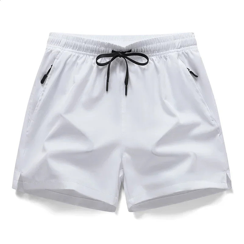 mens sports and leisure 34 shorts with ice silk lightweight sweat absorbing outdoor quick drying running fitness loose pants 240819