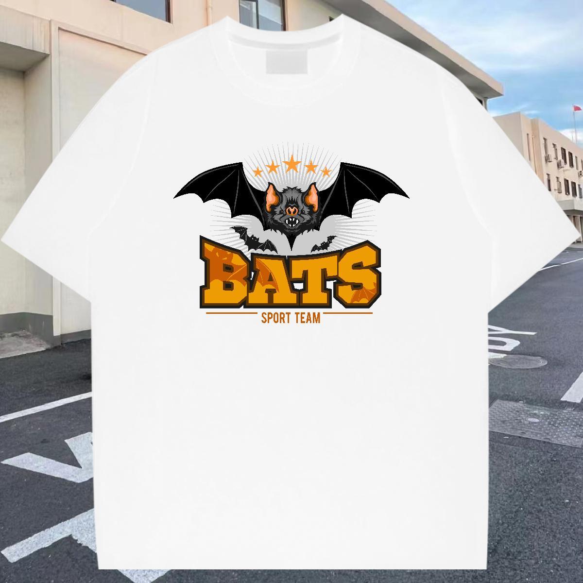 Wholesale Men Tshirts Daily Wear 100% Cotton 230g Plus Size Custom O-Neck Short Sleeve bat T-Shirts for Men New Tees Shirts