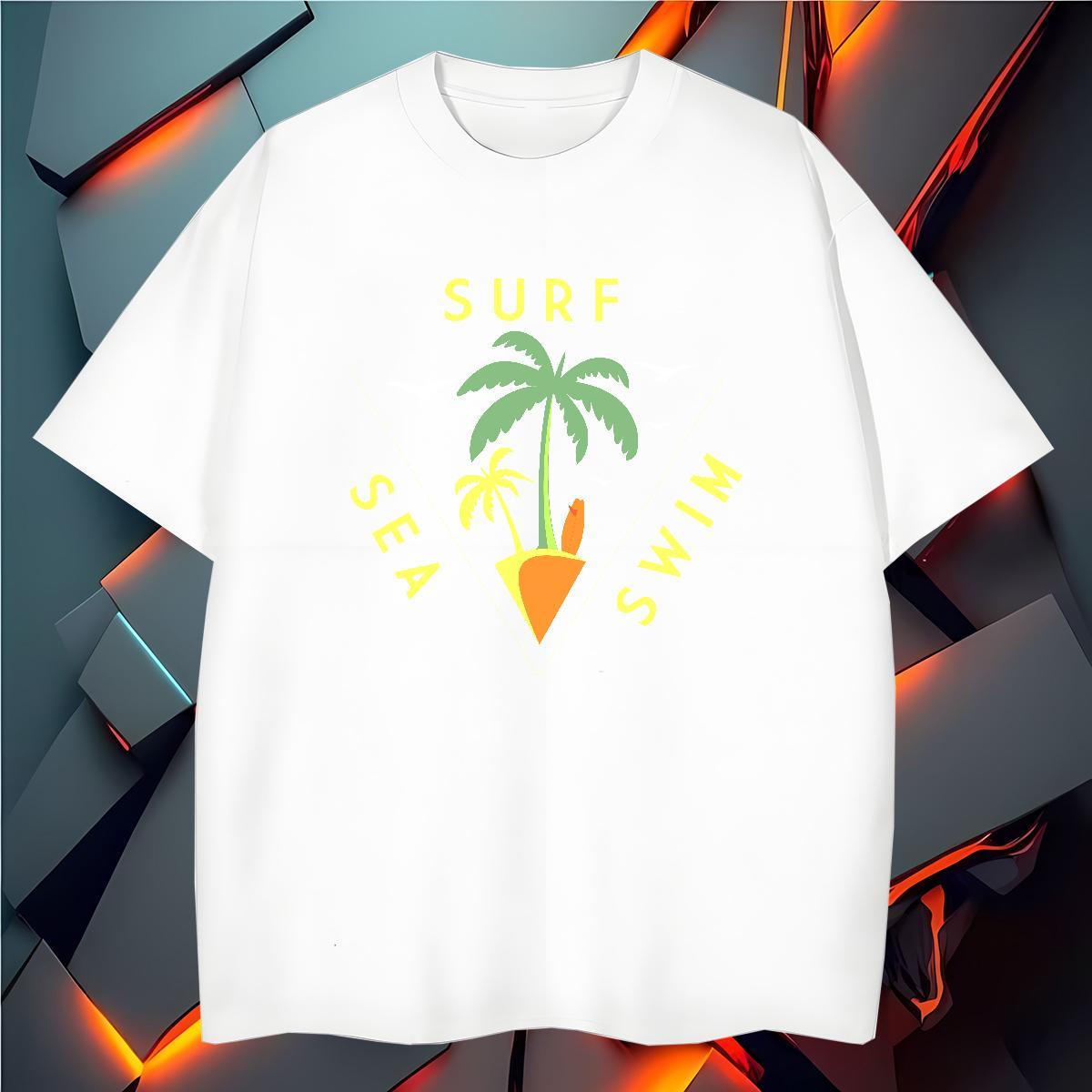 Free Shipping tree 100% Cotton 230g Men Tees Home Outdoor O-Neck Short Sleeve T shirt Designer Anime Print Tshirts
