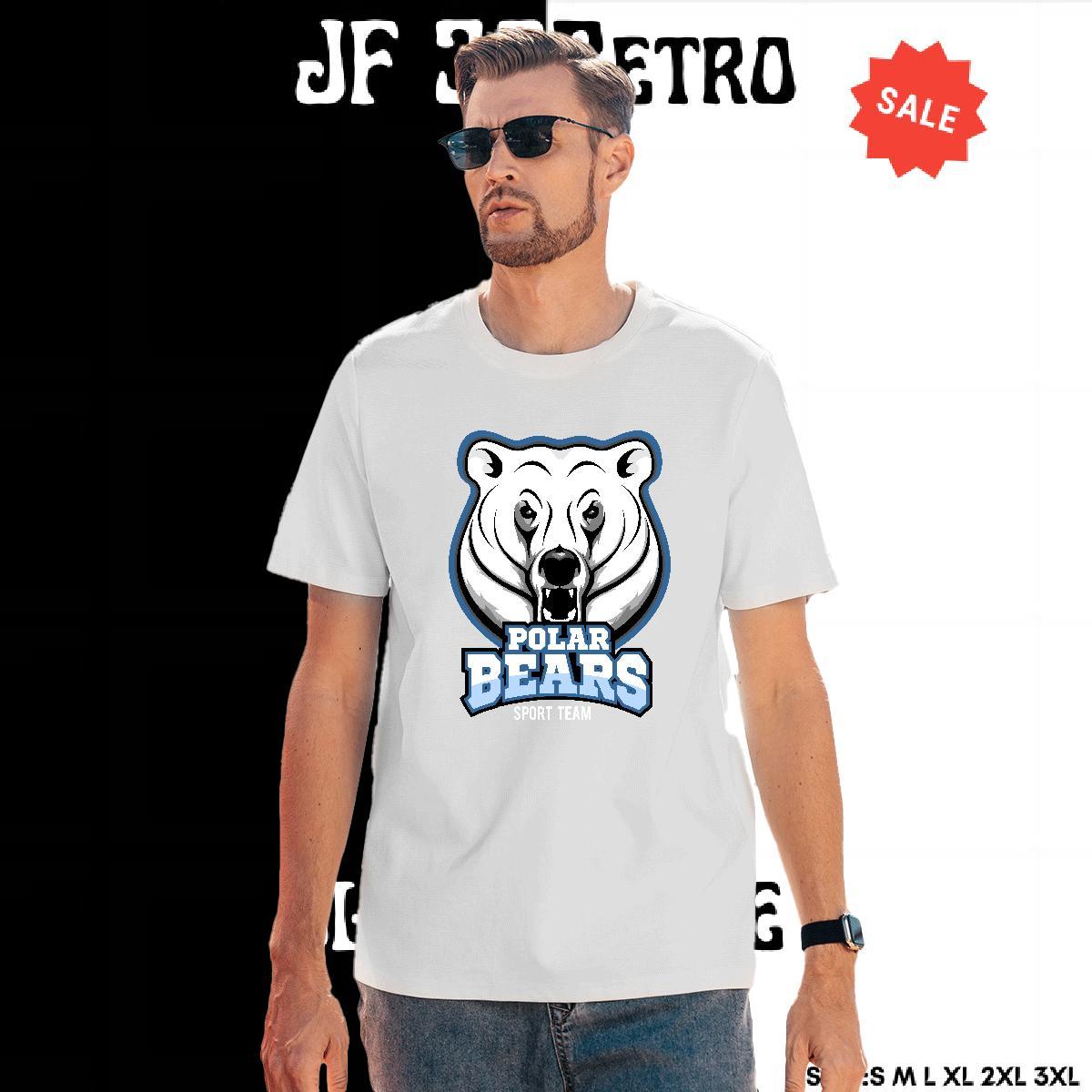 High Quality T-Shirts for Men bear Pure Cotton Home Outdoor Cartoon Printing L-4XL 230g 100% Cotton Tshirts 2024 New Tee Shirt