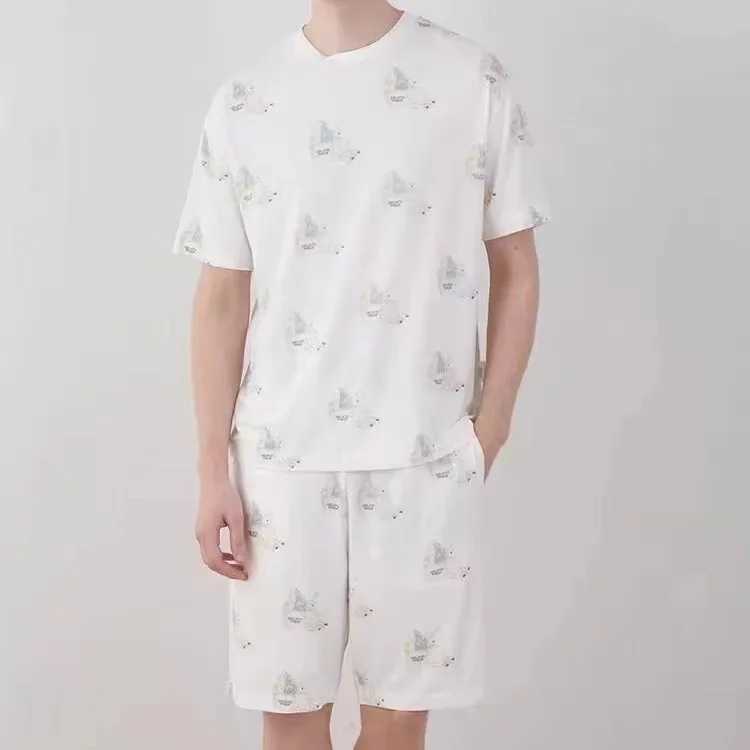 Mens short sleeved T-shirt mens pajamas pajamasW240719
