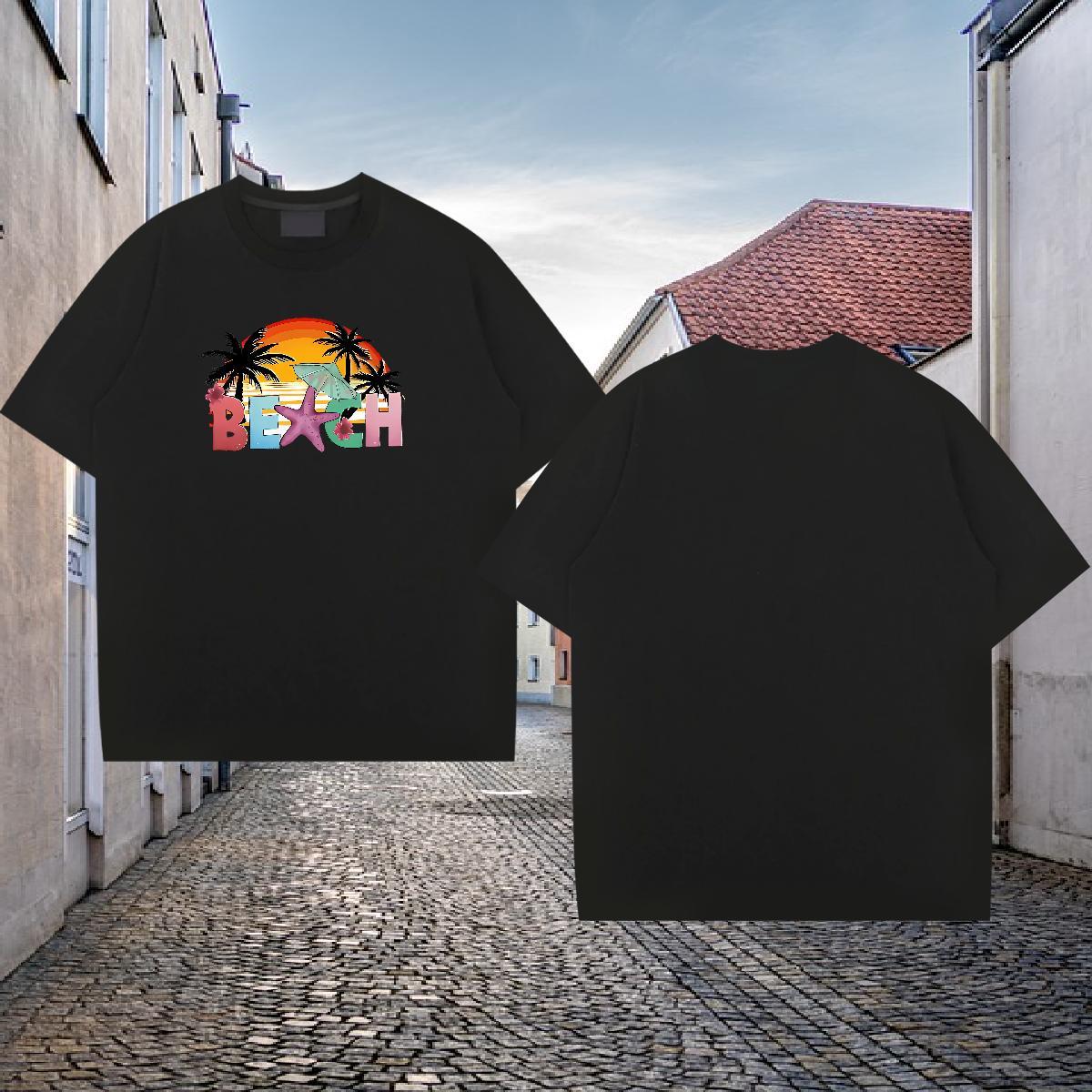Designer Men Tees sea Hip Hop 230g 100% Cotton Clothes Crew Neck TOP Quality T-Shirts for Men Custom Printing
