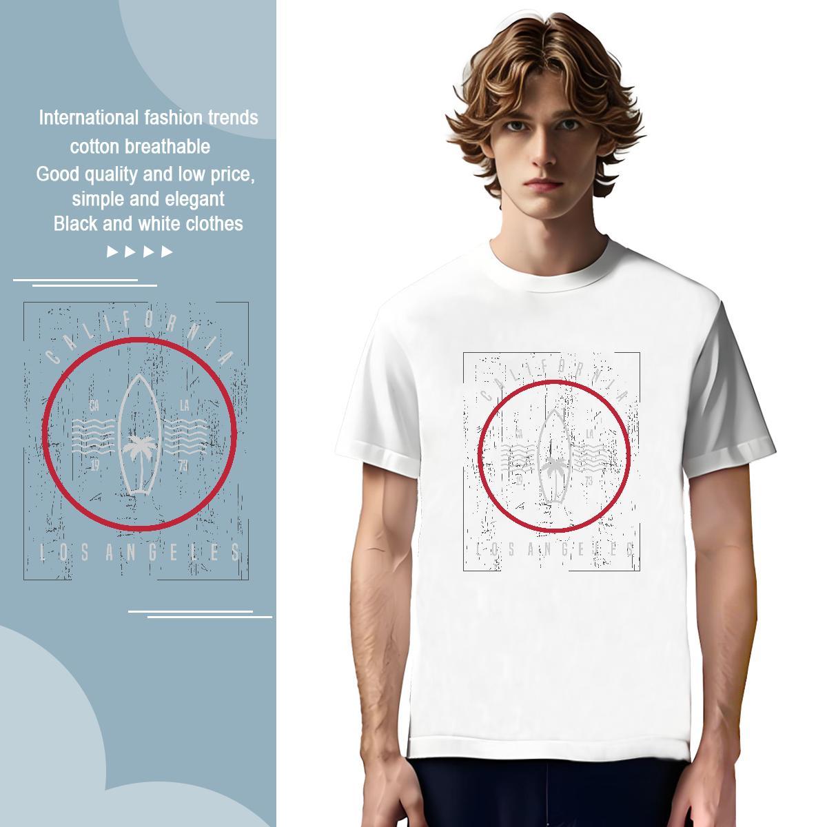 Cool circle 230g Cotton Tshirts Outdoor Short Sleeve Soft Man T Shirts New Arrival White Plus Size Tees Shirts
