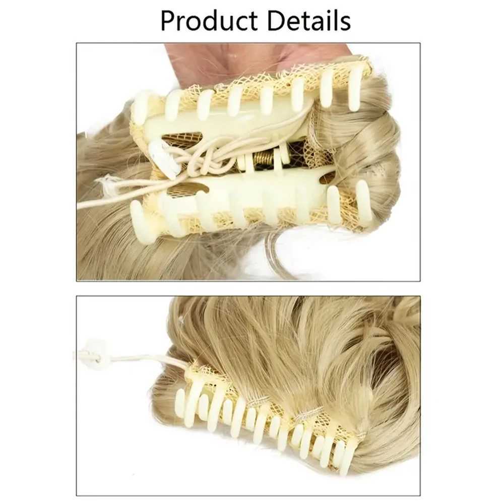 22 inch body wavelength ponytail clip style hair extension cord synthetic curly extension cord female fake hair accessory W240817