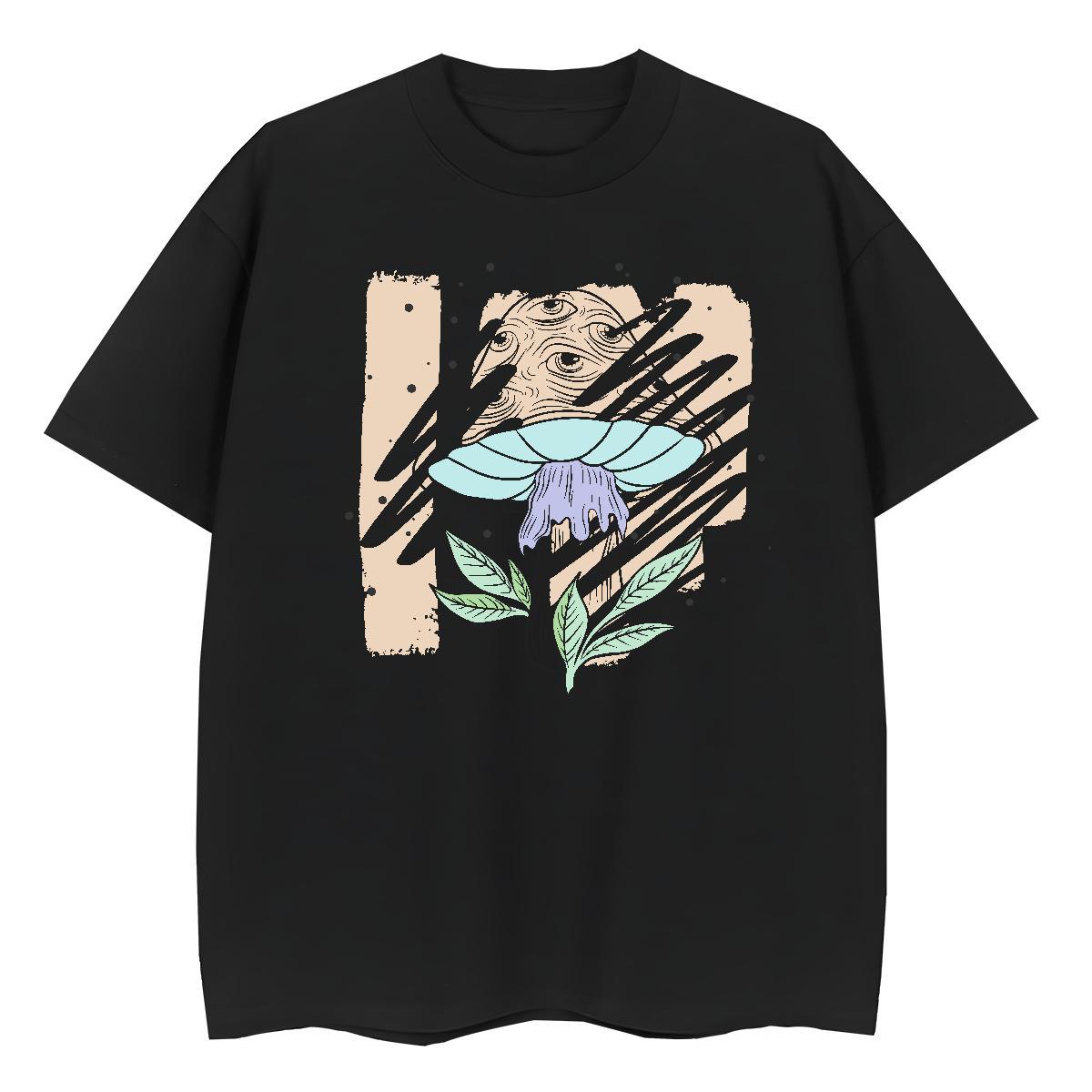 Fashion Casual Men Tshirts mushroom Sports Casual 230g Pure Cotton Tee Shirt Breathable Crew Neck Classic Mens T Shirts Custom Print Oversized