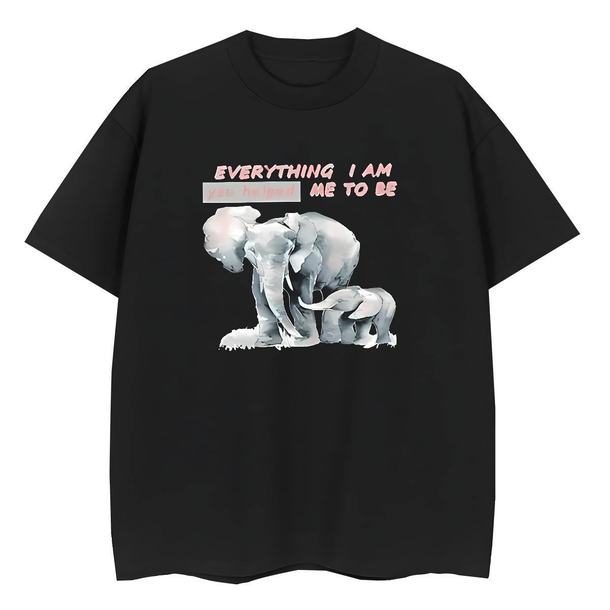 Casual New Womens Tshirts Sports Casual O Neck Short Sleeves Clothes Shirt Female 230g Pure Cotton Elephant Customized Print T-Shirts for Women