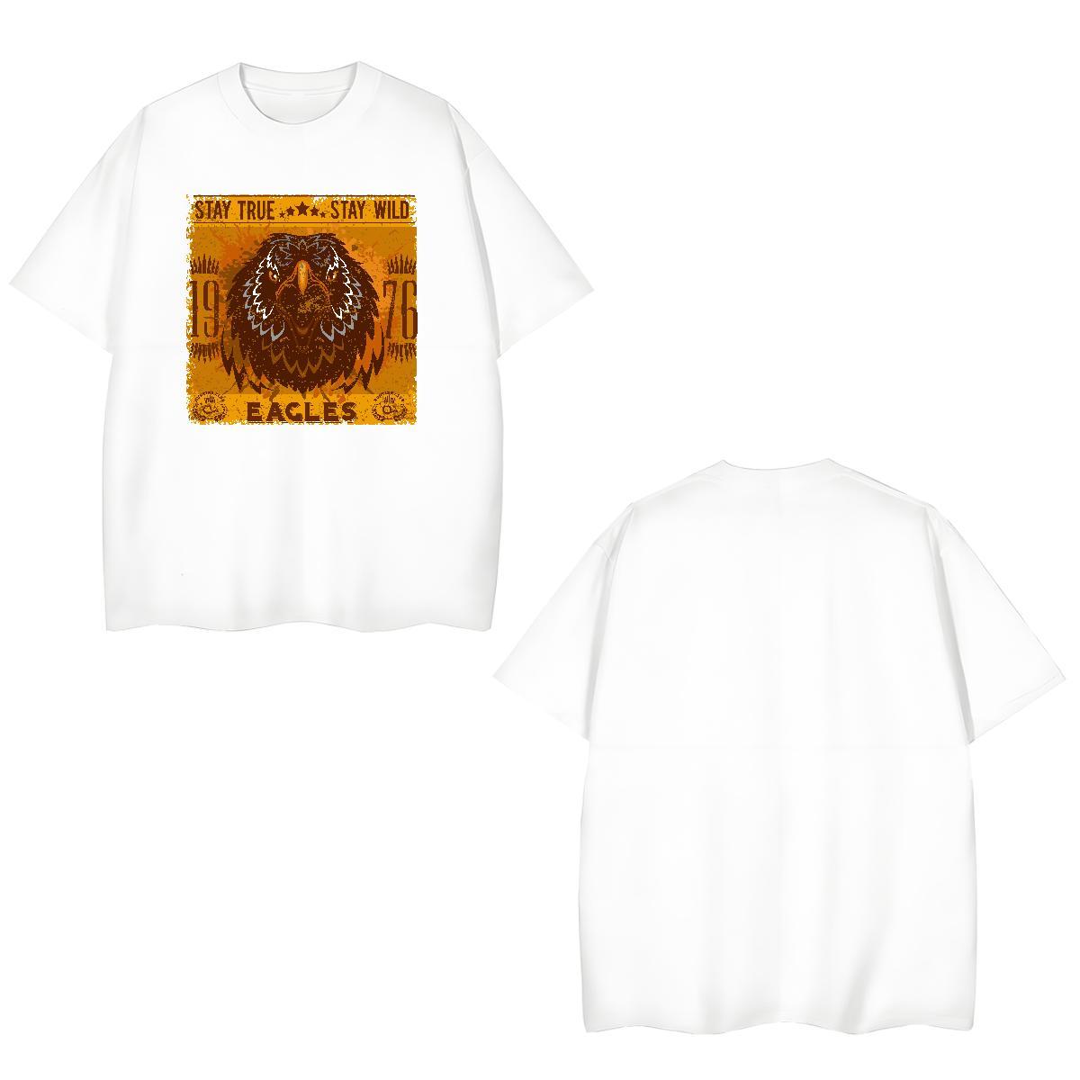 Comfortable T Shirts Men eagle Round Neck Short Sleeve Casual Beach Custom Anime 230g Pure Cotton Men Tshirts 2024 Tees Shirts