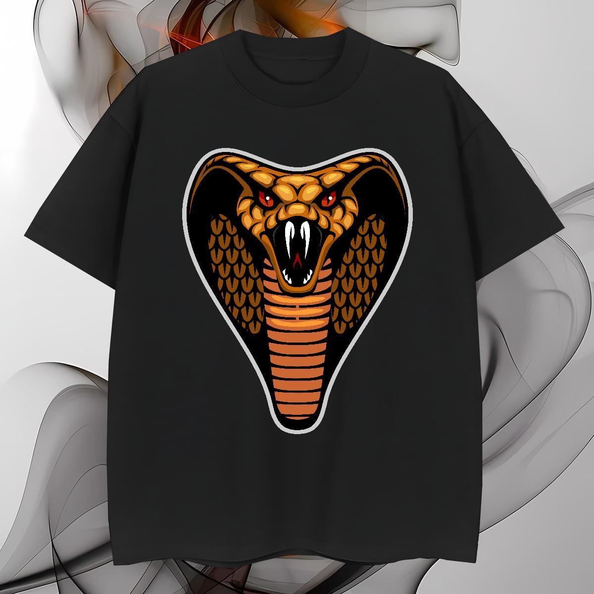 Cool Mens T Shirts cobra Pure Cotton Street Cartoon Print 230g Cotton Couples T Shirts DIY Customized Top Tees