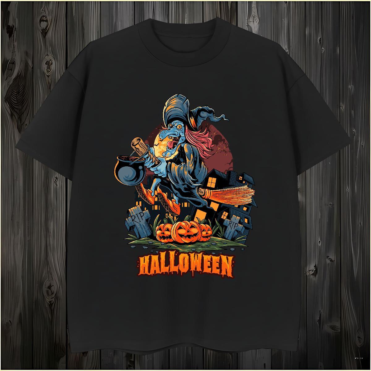 High Quality T shirt halloween Breathable Crew Neck Beach White Plus Size 230g Cotton Couples T Shirts Classic Casual Tees Shirts