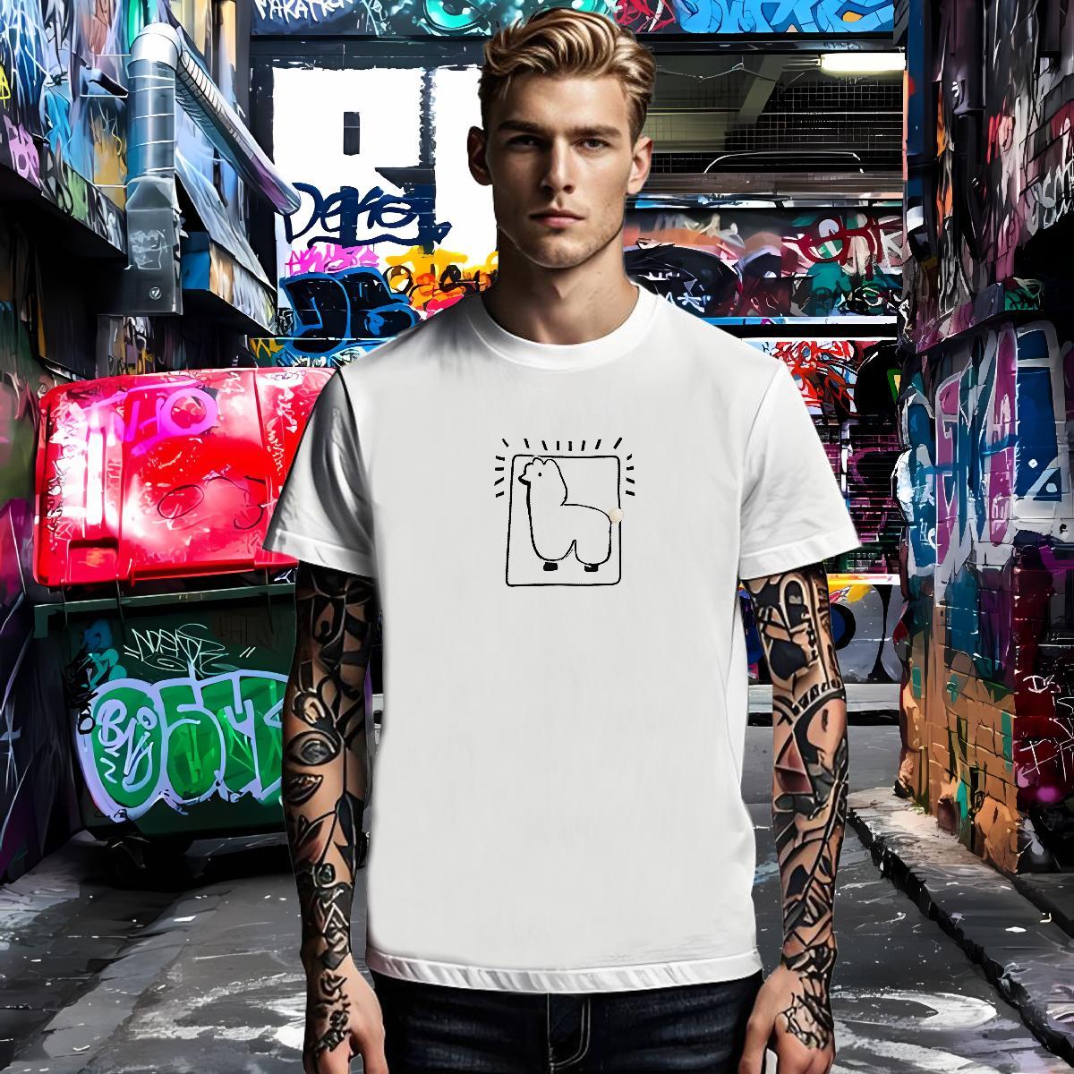 Classic Men Tees sheep Daily Outfit 230g 100% Cotton Top Tees Breathable Short Sleeve TOP Quality Men T Shirts Cartoon Printing L-4XL