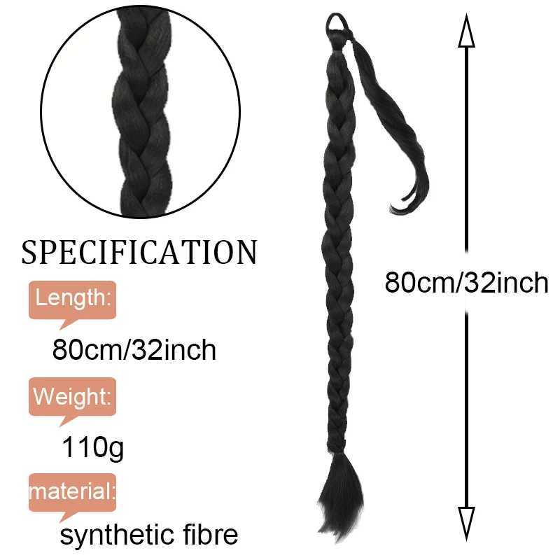 Boxing Brain Fried Dough Twisted Brain Ultra Long ponytail Female Synthetic ponytail W240817