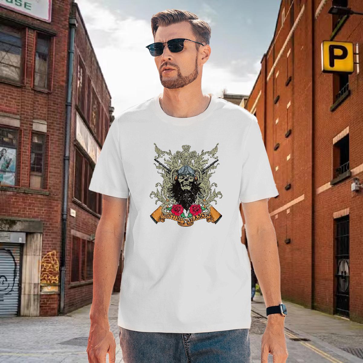 Loose T-Shirts flower Short Sleeve O-Neck Street Casual Custom Print Oversized 230g 100% Cotton Couples T Shirts Wholesale Tees