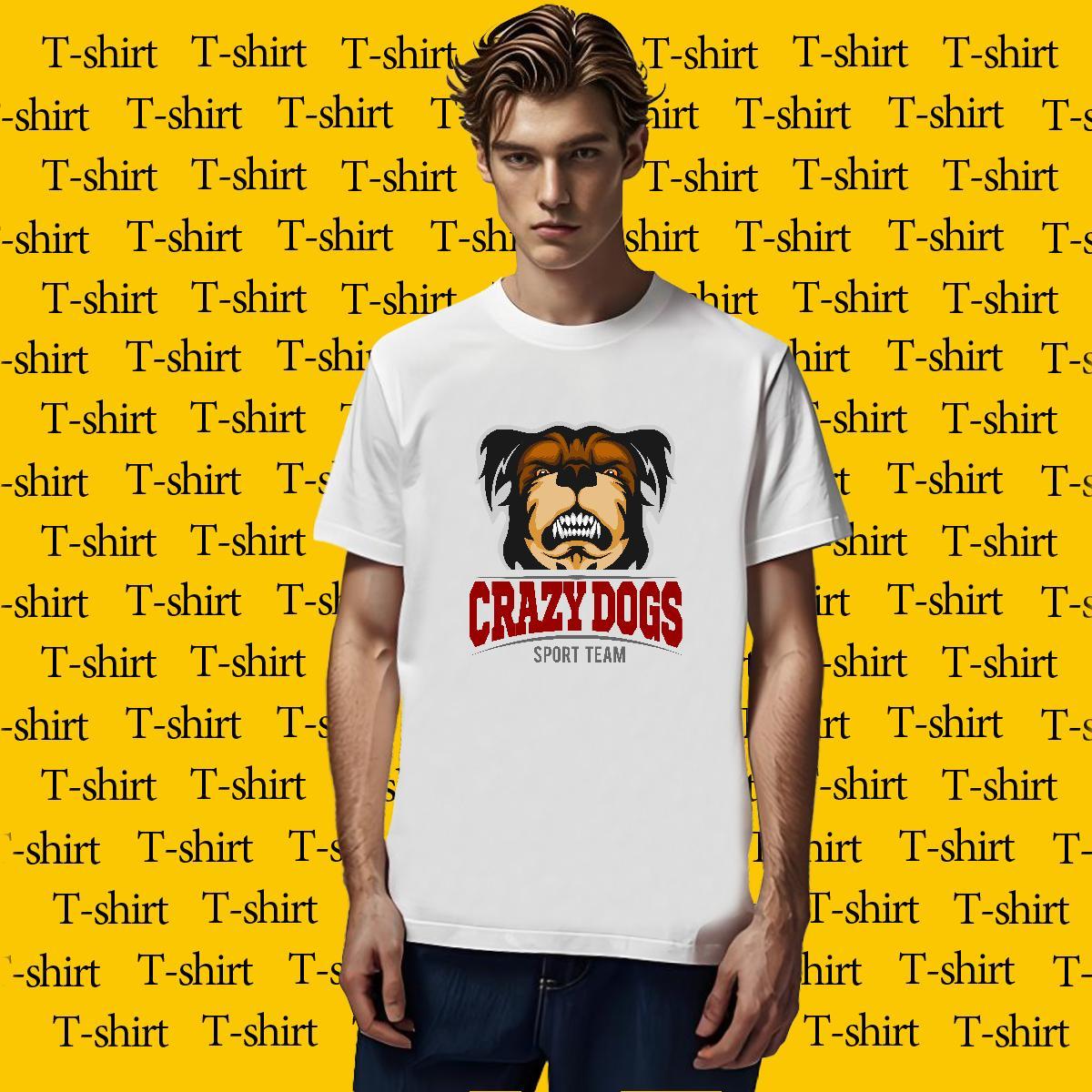 2024 Summer Men Tops Tees crazy dog High Street Hip Hop 230g Pure Cotton Tshirts Breathable Crew Neck Brand Men T Shirts Anime Print