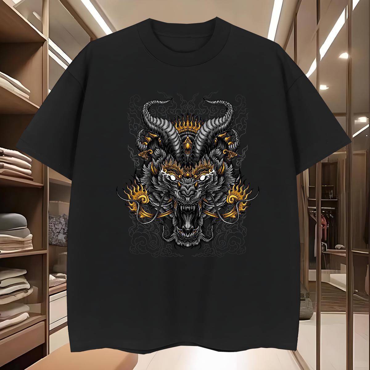 Mens T Shirts 230g Pure Cotton ferocity Casual Daily Wear Crew Neck DIY Mens Tshirts Factory Direct Popular Tees Shirts