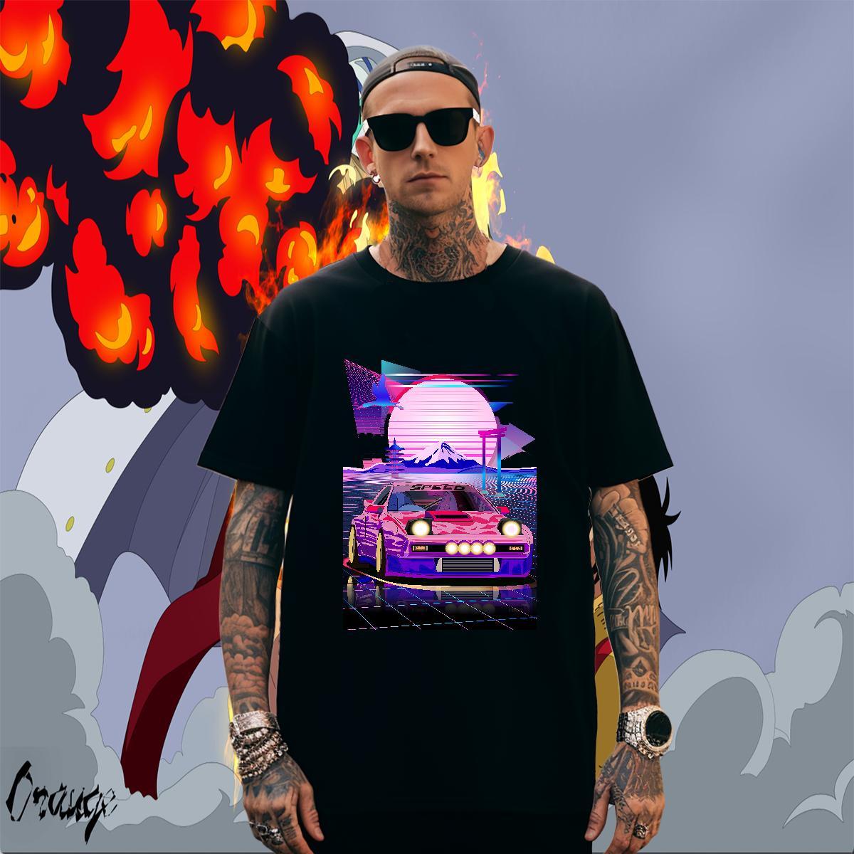 Classic Tshirt for Man Woman Street 230g Pure Cotton Anime Print Breathable Short Sleeve beach Mens T Shirts New Top Tees