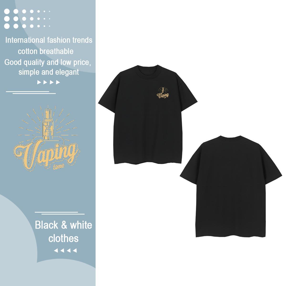 Brand Tshirts Home Outdoor 100% Cotton 230g Anime Print O Neck Short Sleeves tool T Shirt For Man 2024 New Tops