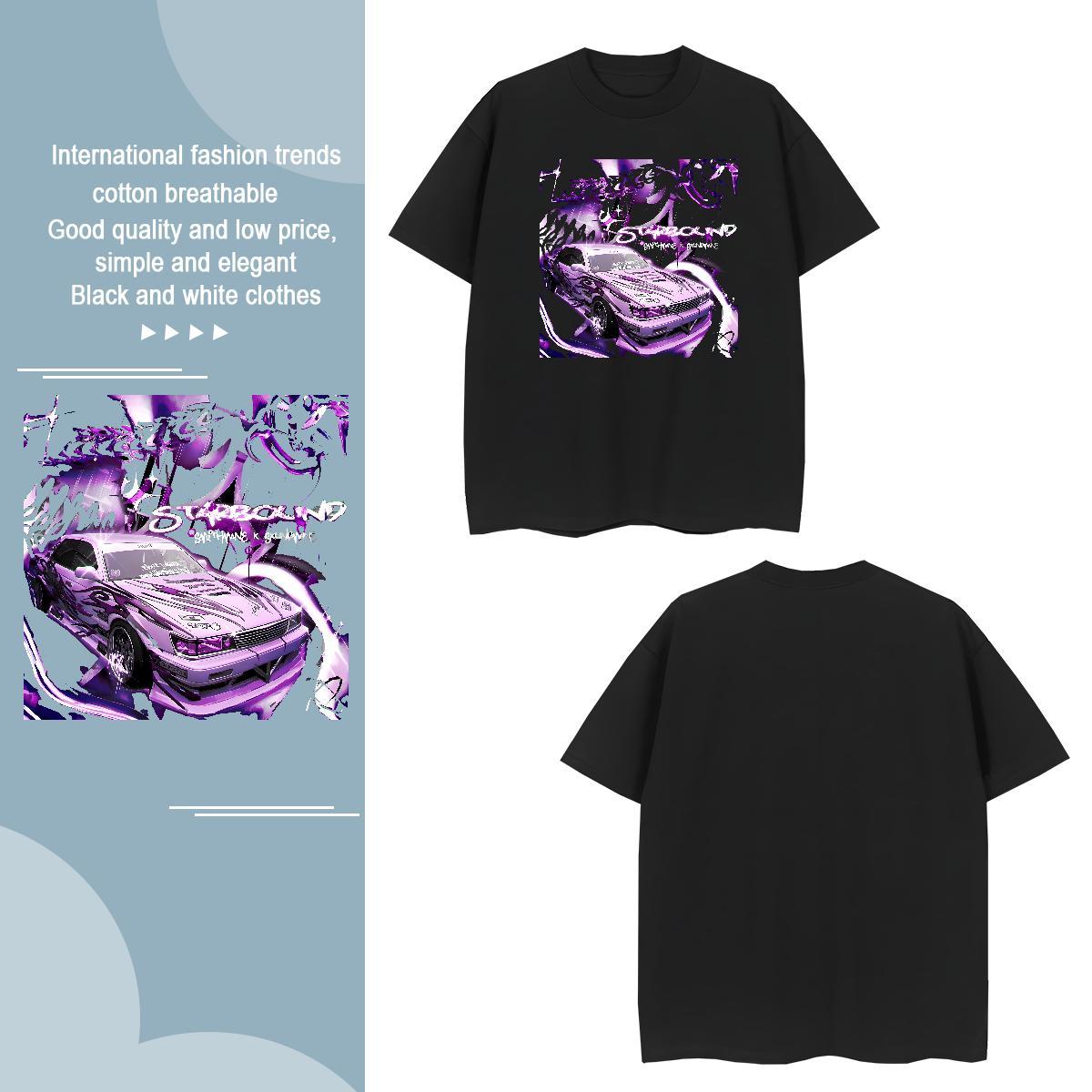 Comfortable beach T-Shirts for Men Anime Printing Street Men Tshirts 230g Pure Cotton New Breathable Crew Neck Plus Size Custom Clothings