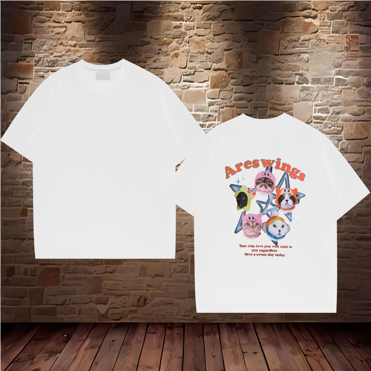 Casual New Tshirts cute Spring Summer 230g Pure Cotton Tee Shirt Breathable Short Sleeve High Quality T Shirts Men Plus Size Custom