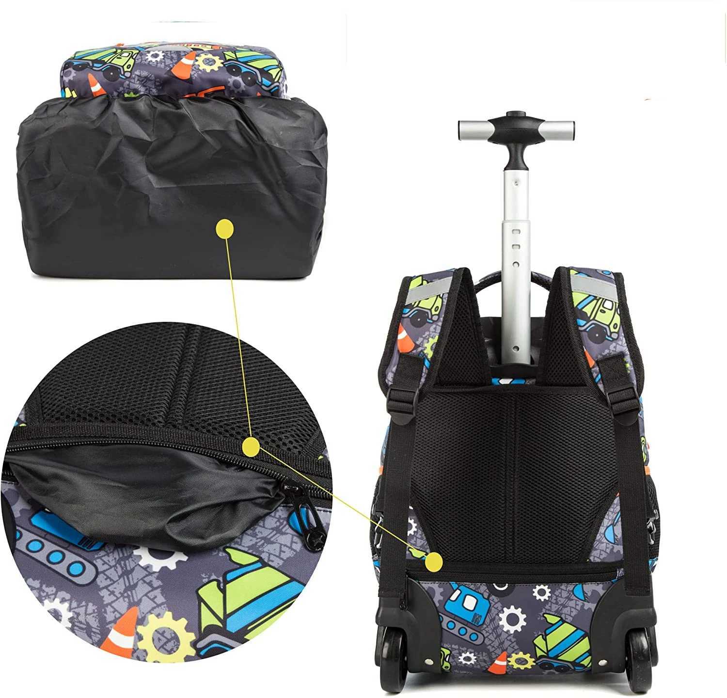 Kids 16 inch School Rolling Backpack Bag girls School Trolley Bag for boys Laptop Trolley Backpack Children Rolling luggage Bags Y240820
