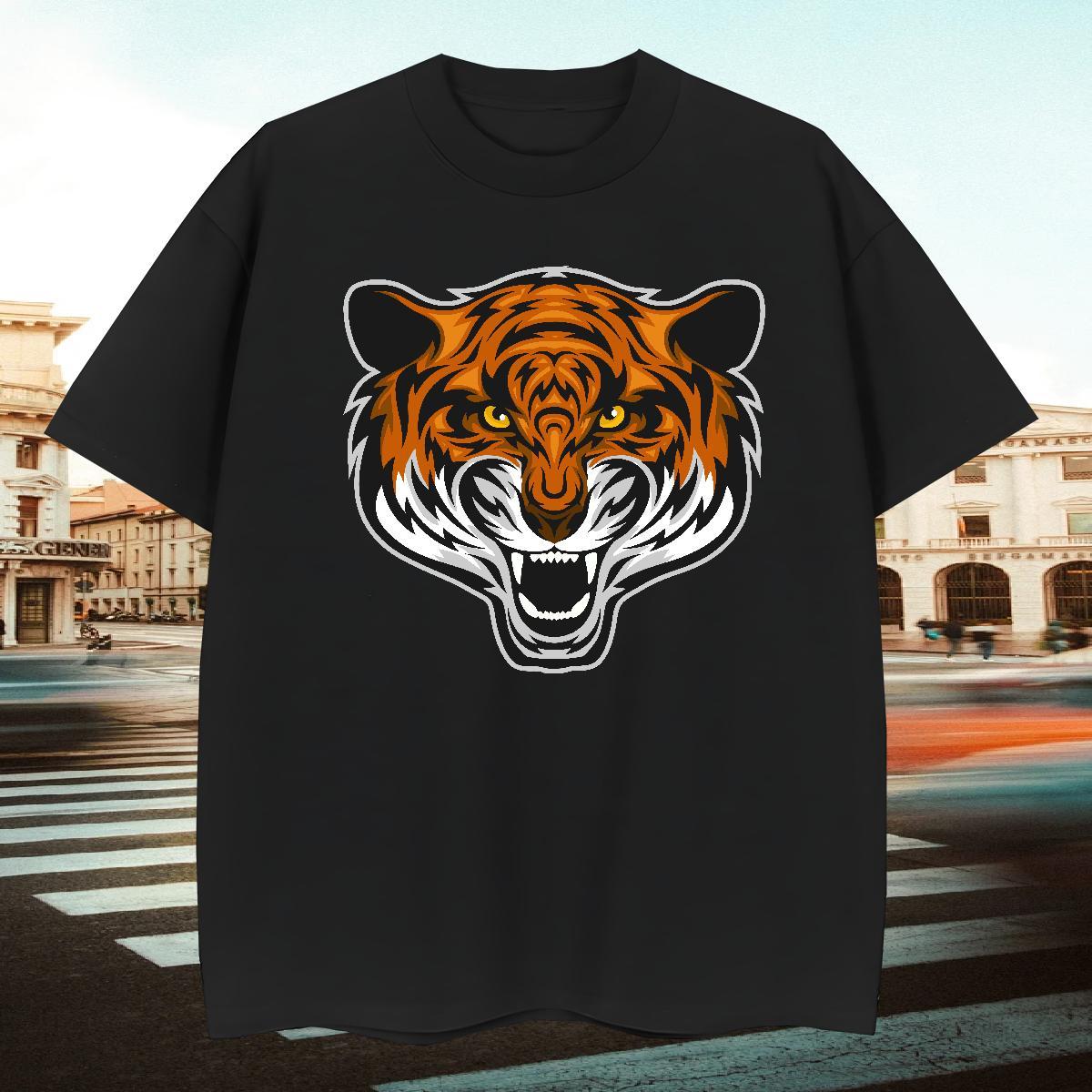 Classic T-Shirts for Men tiger Breathable Short Sleeve Beach Custom Big Size 230g Pure Cotton Couples T Shirts Designer Wear
