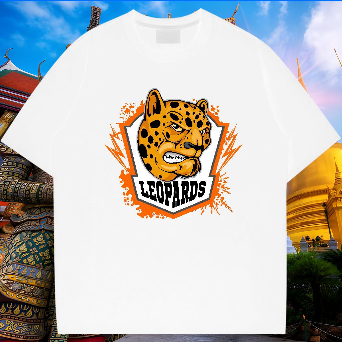 Unisex T shirt leopard Breathable Sports Casual Custom Print Plus Size 230g Pure Cotton Couples T Shirts Fashion Design Wear