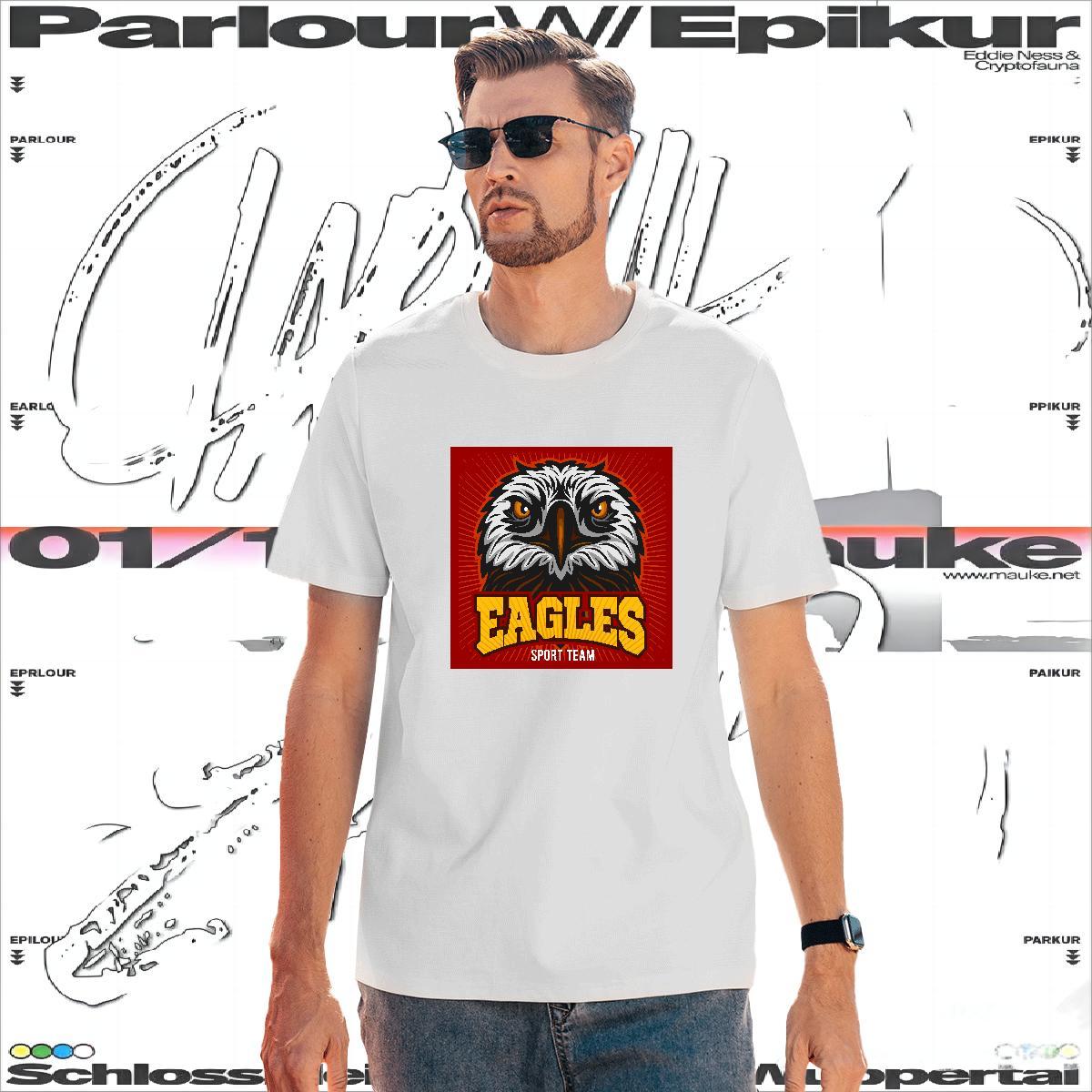 Loose Mens T Shirts eagle Short Sleeve O-Neck Street Casual Custom Cartoon 230g Pure Cotton Mens Tshirts Classic Casual Clothings