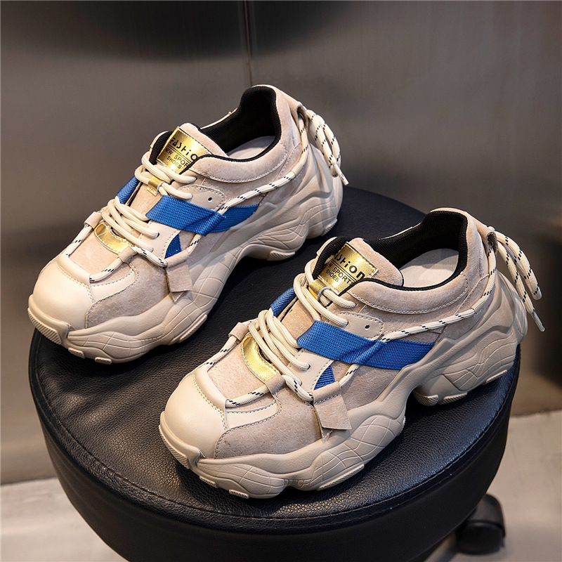 Ddmysports Absorbing Film Dad Instagram Spring New Thick Sole Casual Genuine Leather Women S Sports Breathable Running Shoes OUTDOOR