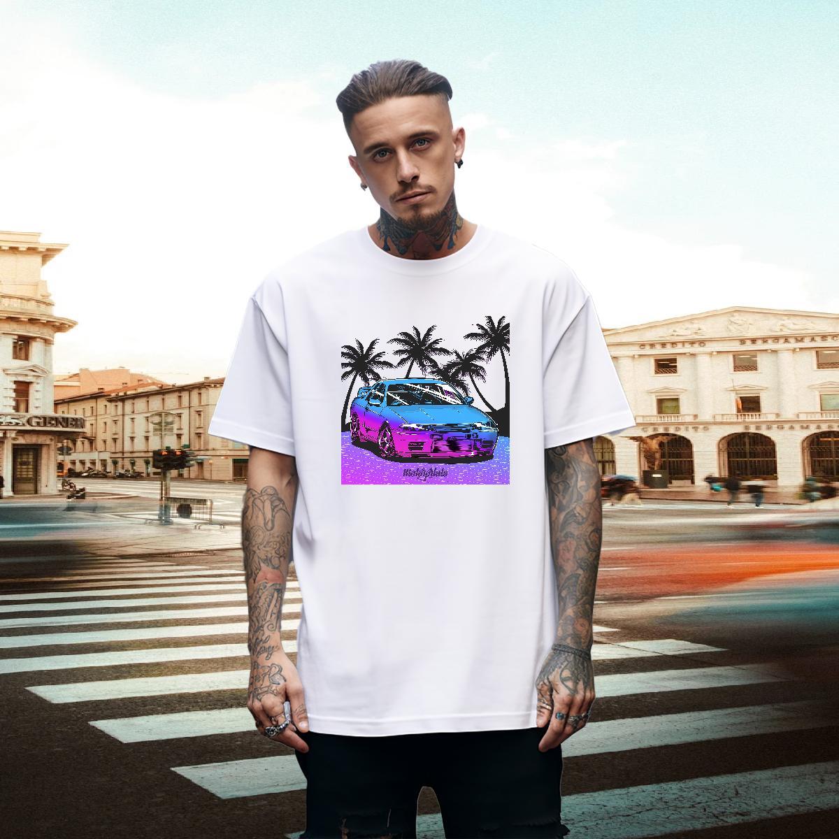 TOP Quality Couples T Shirts Outdoor 100% Cotton 230g Custom Big Size O Neck Short Sleeves car T Shirt For Man Fashion Designer Clothes