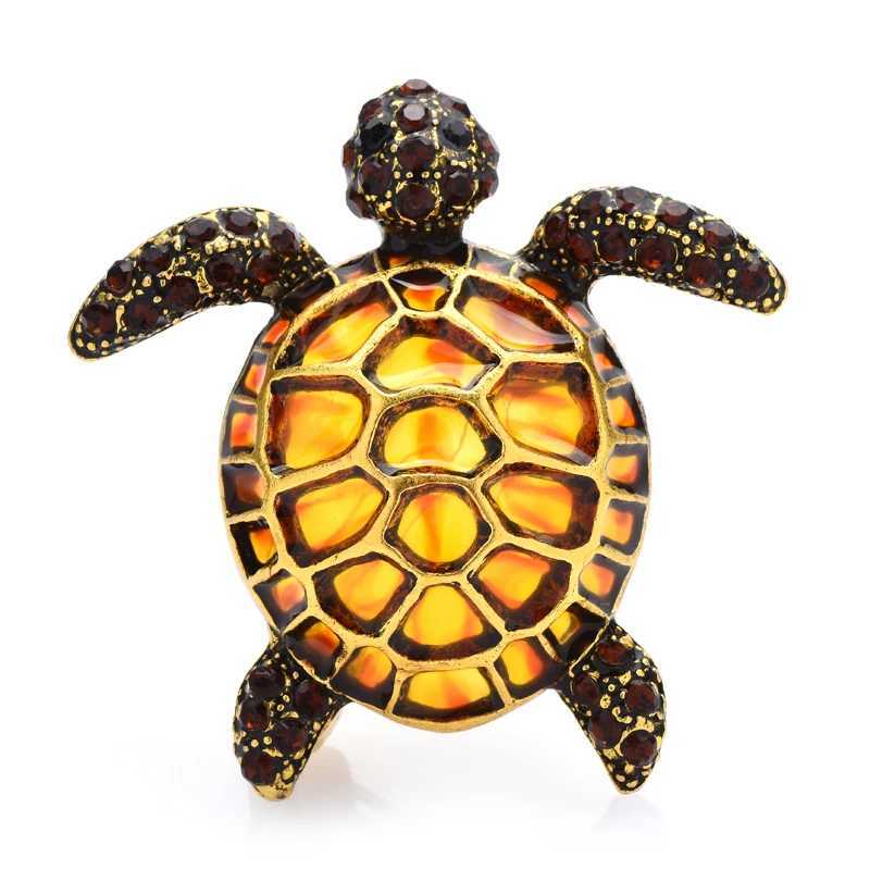 Wuli baby enamel turtle chest suitable for womens cute 3-color animal party casual chest pin gift W240815