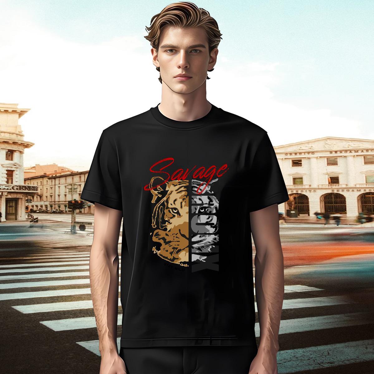 2024 Designer Tshirt for Man Woman tiger Casual Beach 230g Pure Cotton Wear Breathable Crew Neck Classic T-Shirts for Men Custom Printing