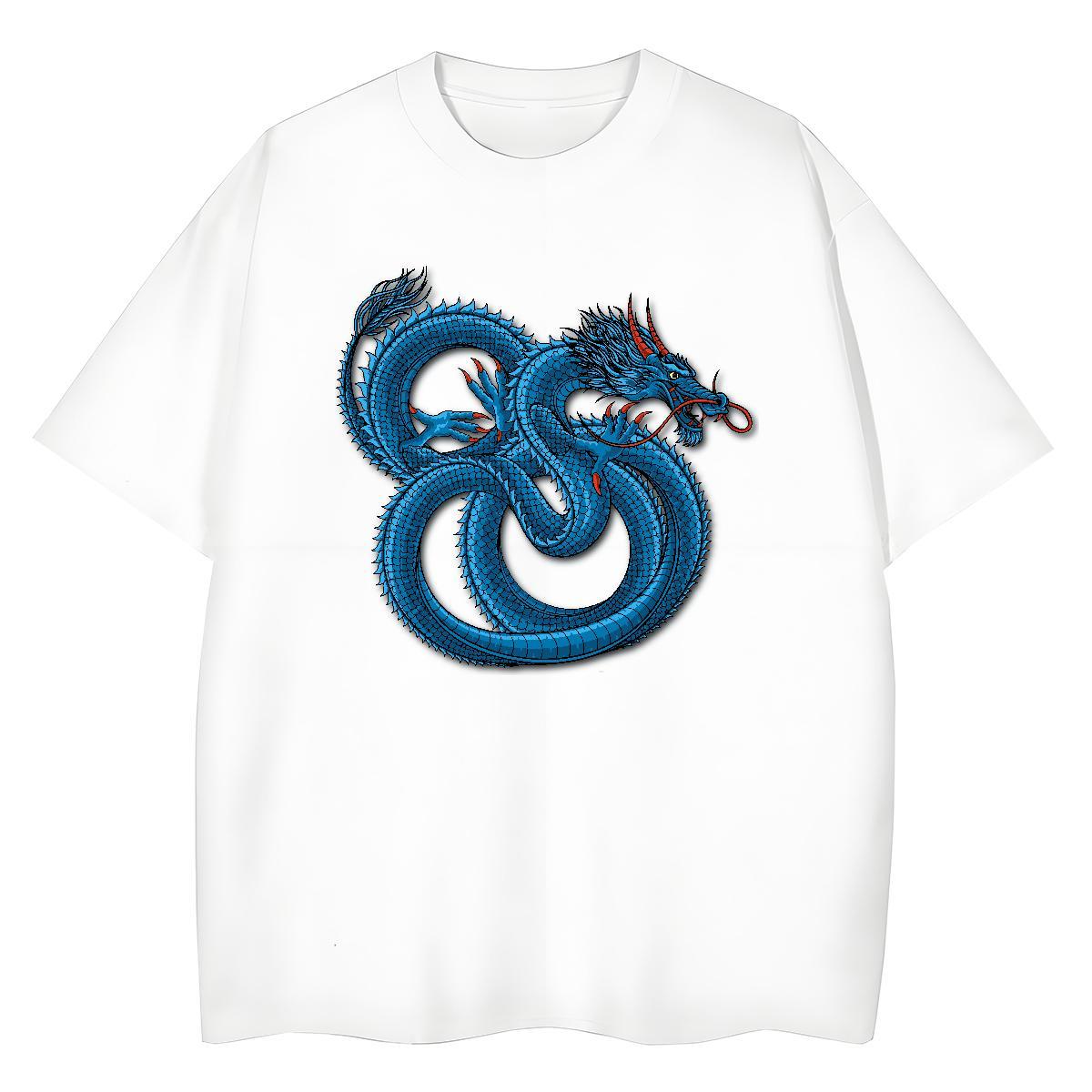 T-Shirts for Men 230g 100% Cotton dragon Hip Hop Street Crew Neck DIY Printed Tshirts Designer Fashion Wholesale Tops