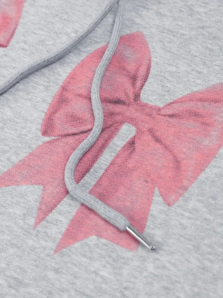 Fashionable Harajuku Butterfly Printed Loose Hoodie Autumn Casual Full Sleeve Womens Oversized Floral Top Street Style 240814