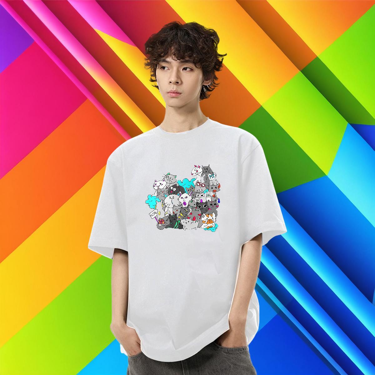 TOP Quality Men Clothes T-Shirt Hip Hop 230g 100% Cotton Black Oversized Pure Cotton cute T-Shirts for Men Customized Tee Shirt