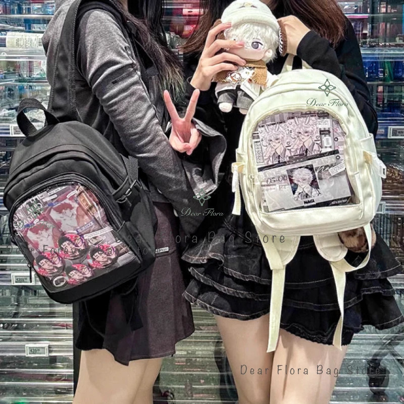 Y2K Cute Mini Backpack Womens Kawaii Ita Bag Sweet Girl Transparent Rucksack DIY Personalized Display Knapsack Lolita Shoulder 240820