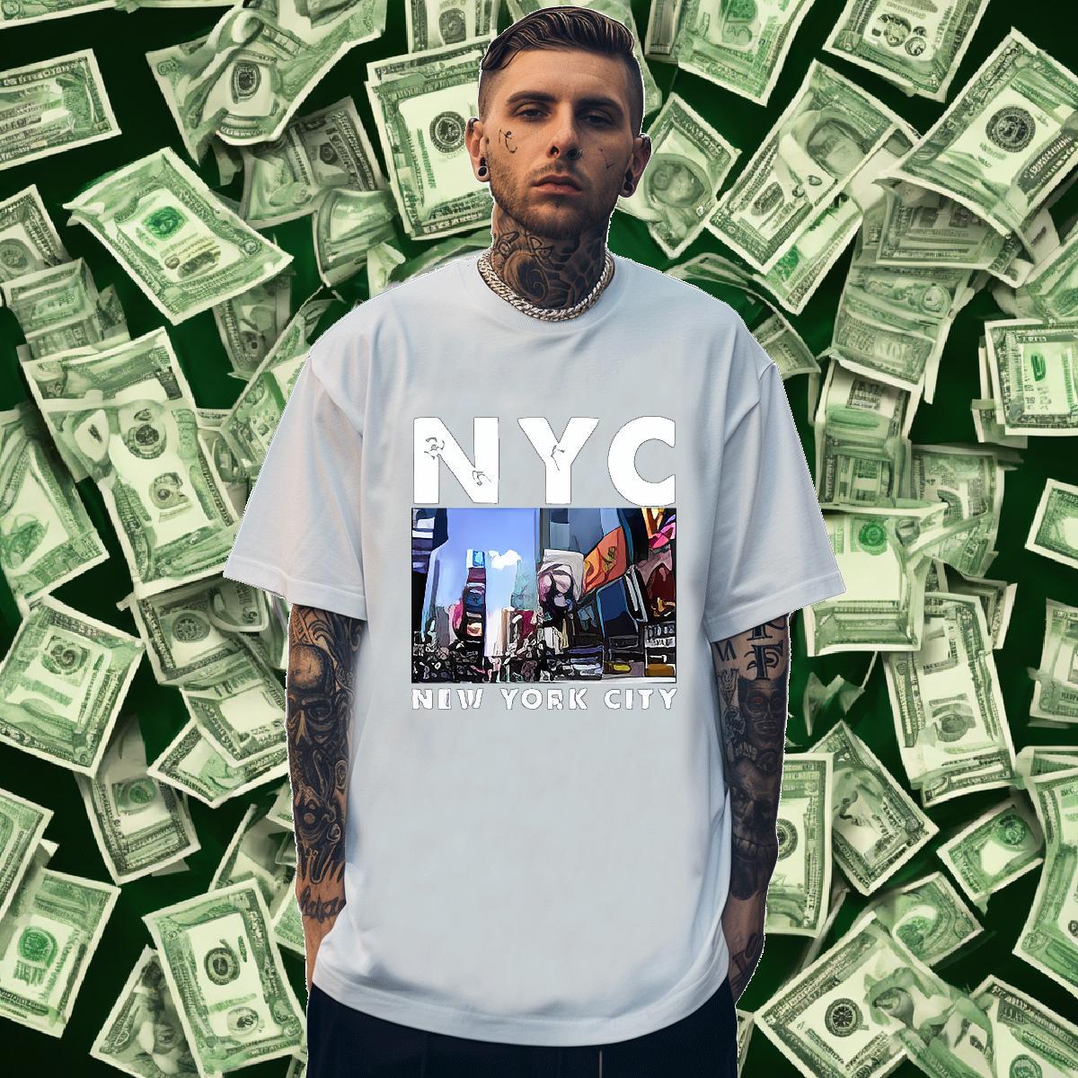 Popular Men Tees Daily Wear 230g Pure Cotton Custom Print Oversized Breathable Short Sleeve New York Men T Shirts New Designer Tee Shirt