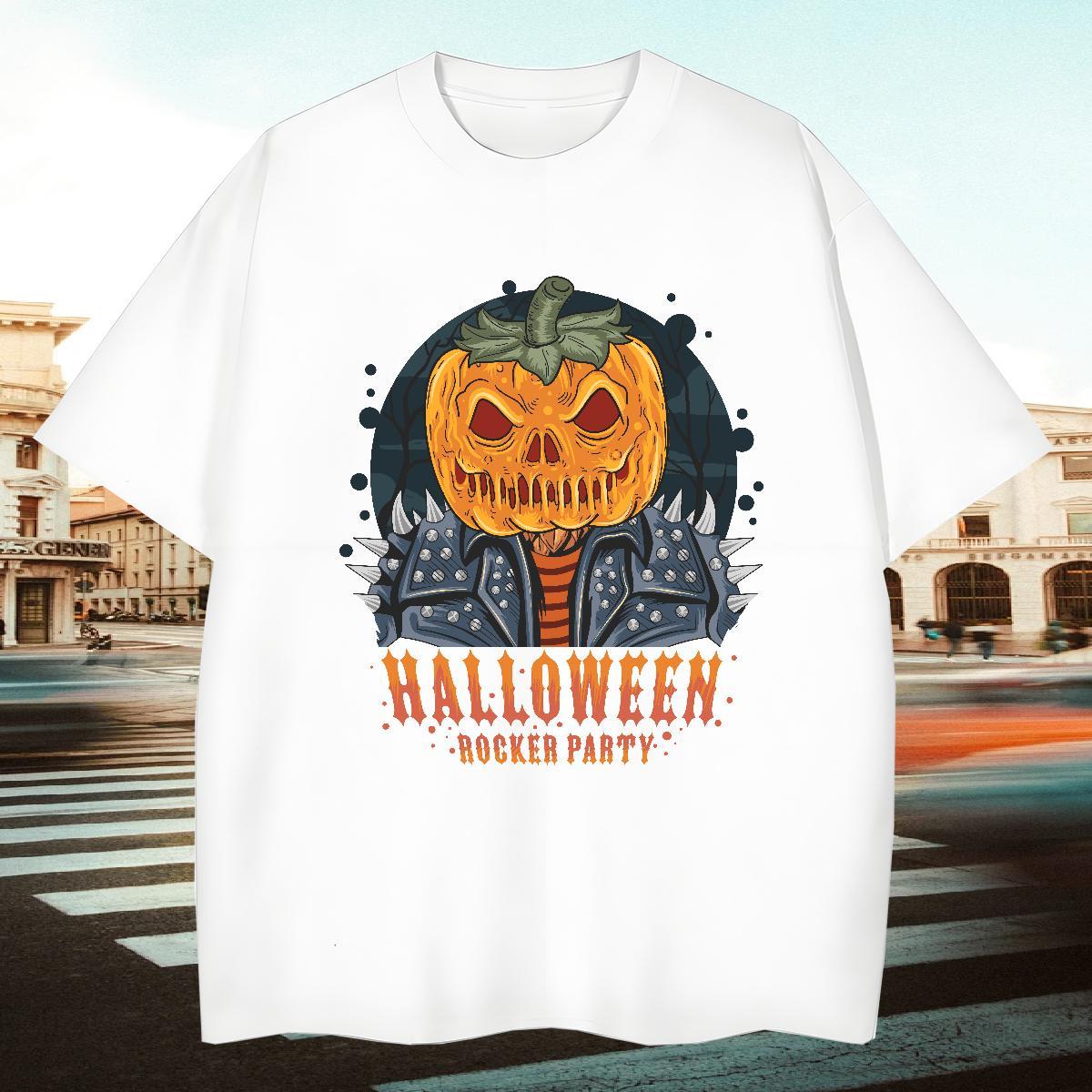 Free Shipping T-Shirts for Men halloween Breathable Short Sleeve Sports Casual Custom Cartoon 230g 100% Cotton Mens Tshirts Brand Tops Tees