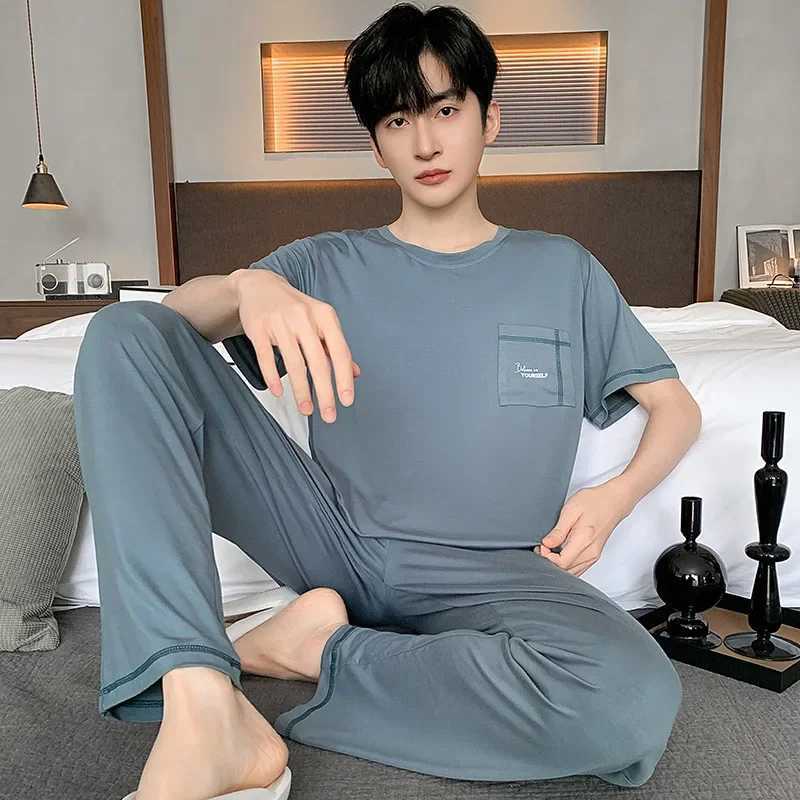 New 2024 Mens Modular Sleepwear Short Sleeve Summer Casual Home Clothing Comfortable Mens SleepwearW240719