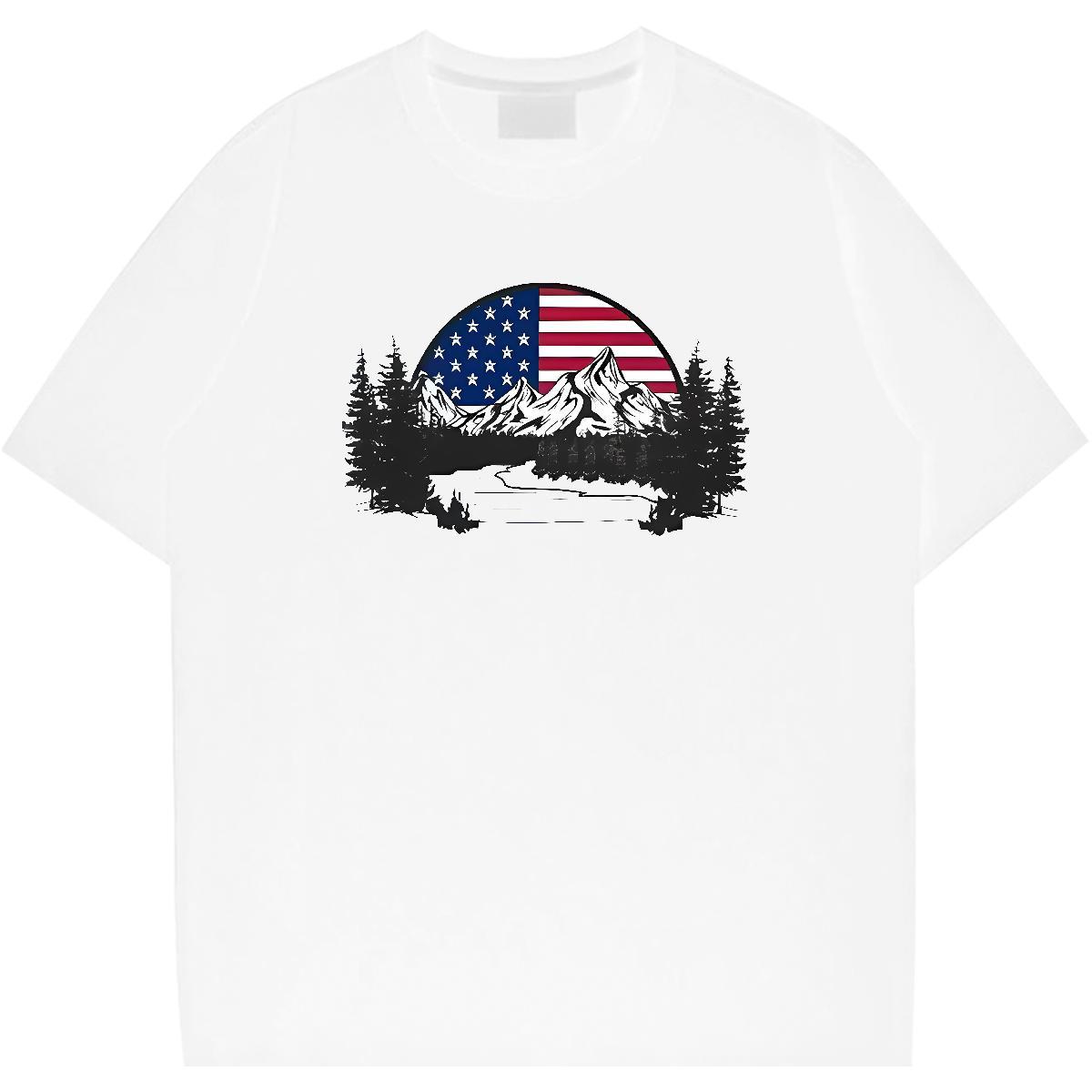Loose Fit Tshirt for Man Woman Summer Casual 230g Pure Cotton Plus Size Custom Breathable Soft mountains Men T Shirts Factory Direct Top Tees