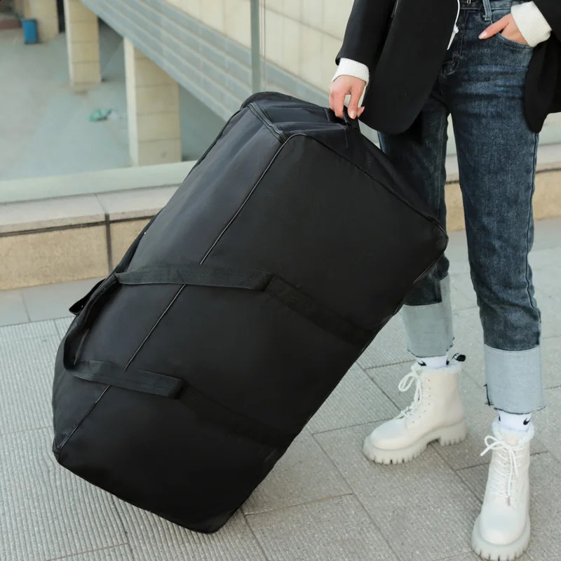 Foldable Travel Bag On Wheels Air Consignment Package High Capacity Storage Luggage Handbag Anti-scratch Shoulder Bag 240819