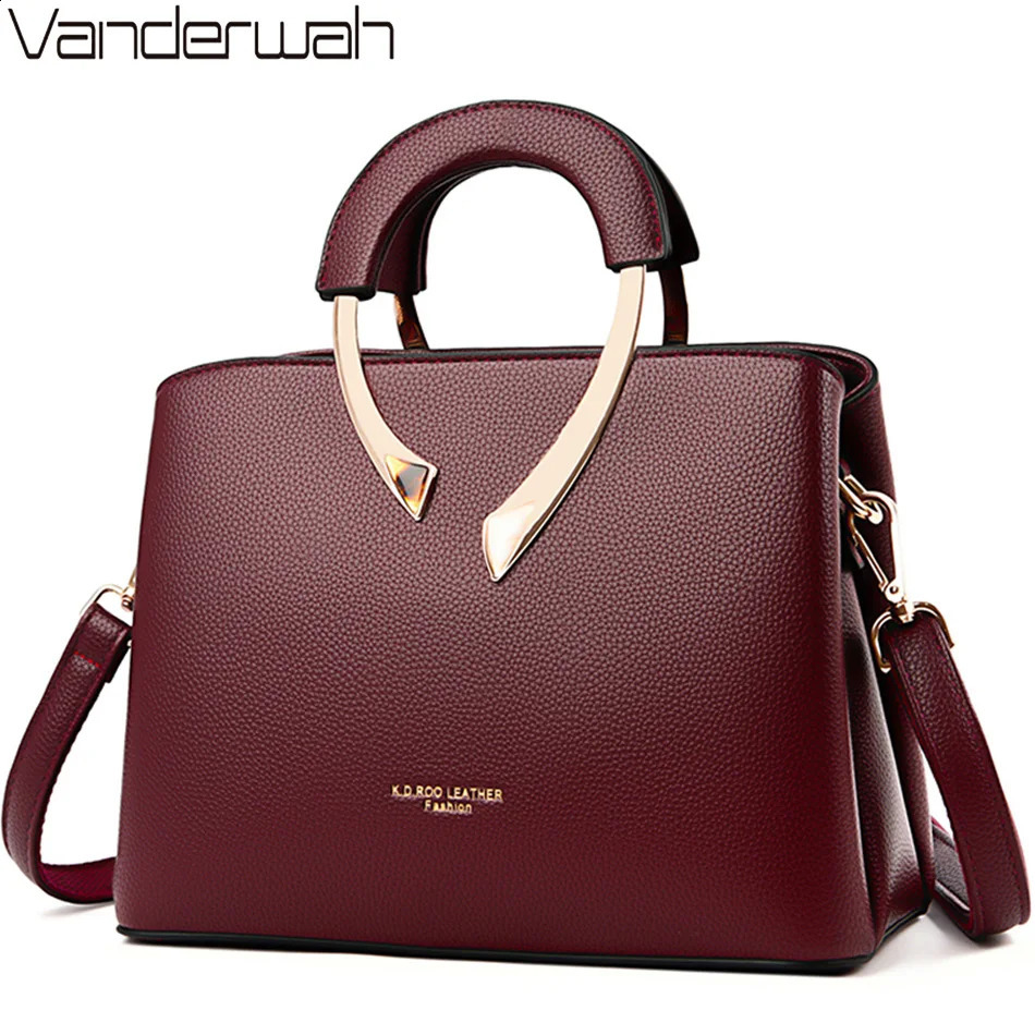 GENUINE VANDERWAH High Quality Leather Casual Tote Handbags er Shoulder Crossbody Bags for Women 240819 0e9b 4