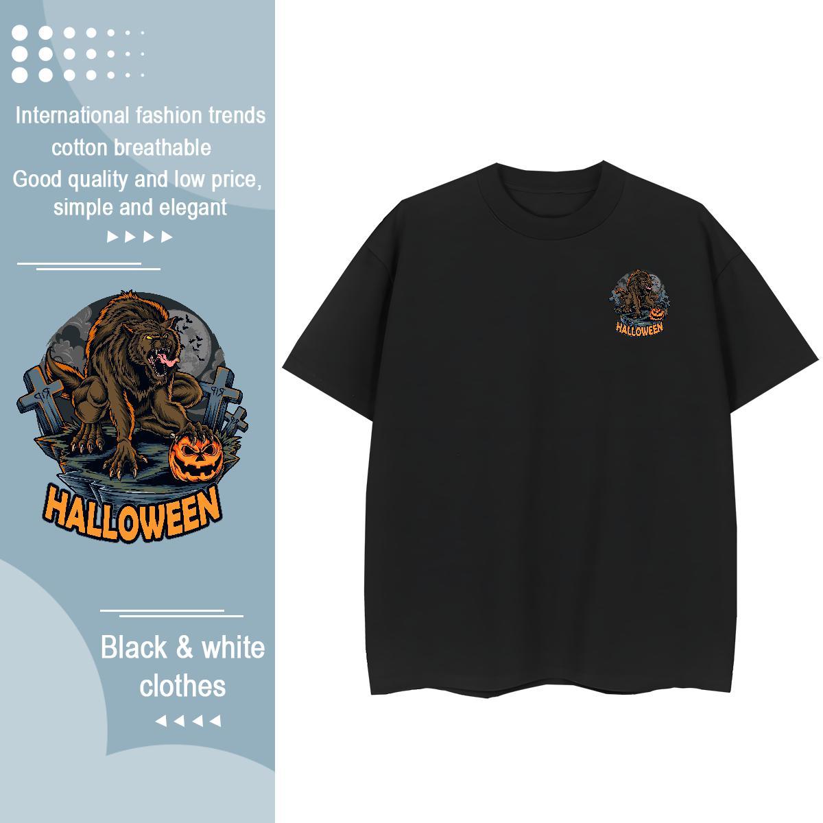 Custom Mens Tshirts pumpkin Hip Hop Street 100% Cotton 230g Tops Crew Neck Brand T-Shirts for Men Custom Printing