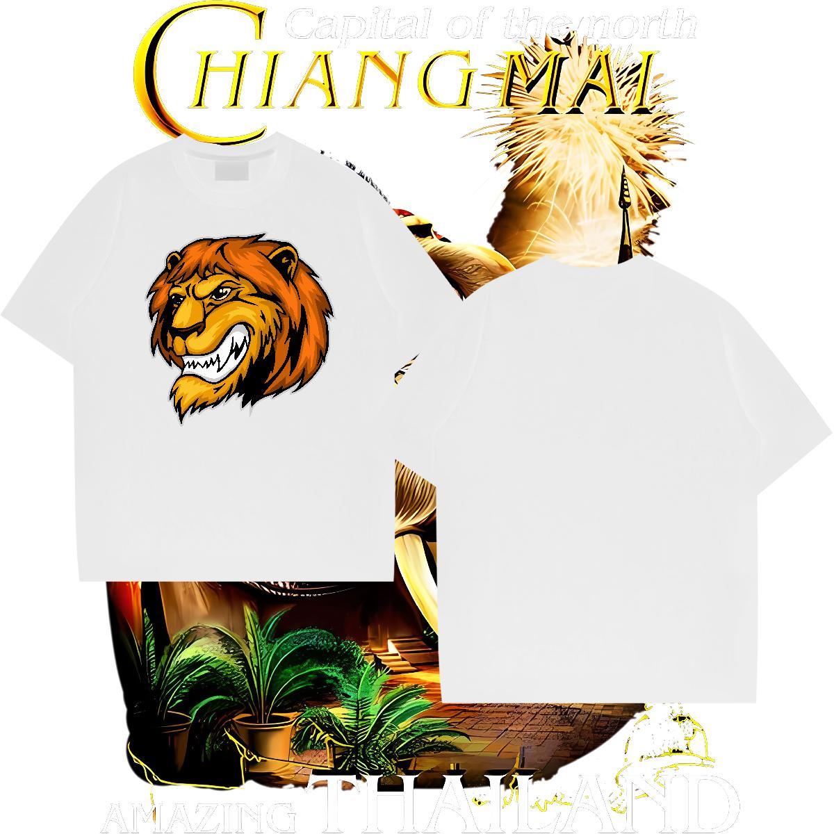 Cool Mens T Shirts lion O Neck Short Sleeves Street Wear Customized Print 100% Cotton 230g Mens Tshirts Classic Casual Tees Shirts