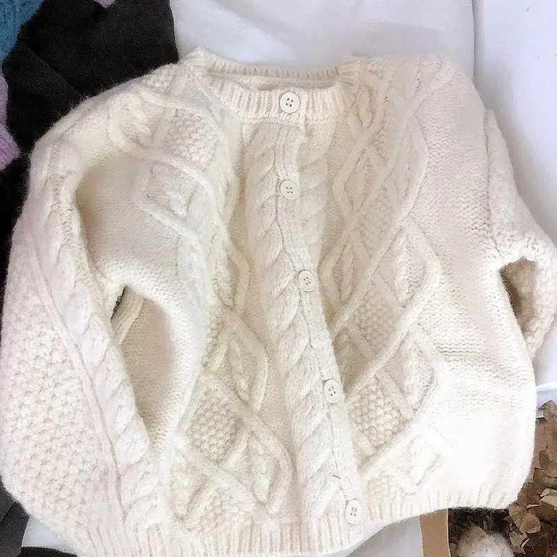 Purple Blue Beige Cardigan Sweater For Boys Girls Autumn Fall Soft Knitted Casual Loose CoatsXJ240819
