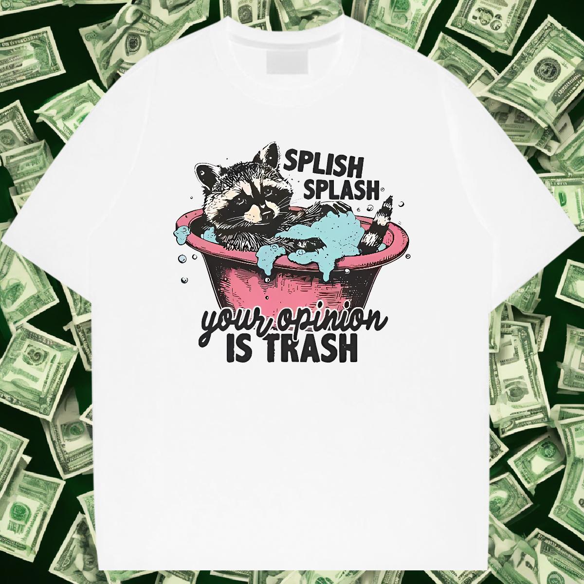 High Quality Tshirt for Man Woman Casual 230g Pure Cotton Cartoon Printing L-4XL Short Sleeve O-Neck raccoon T-Shirts New Designer Tops Tees