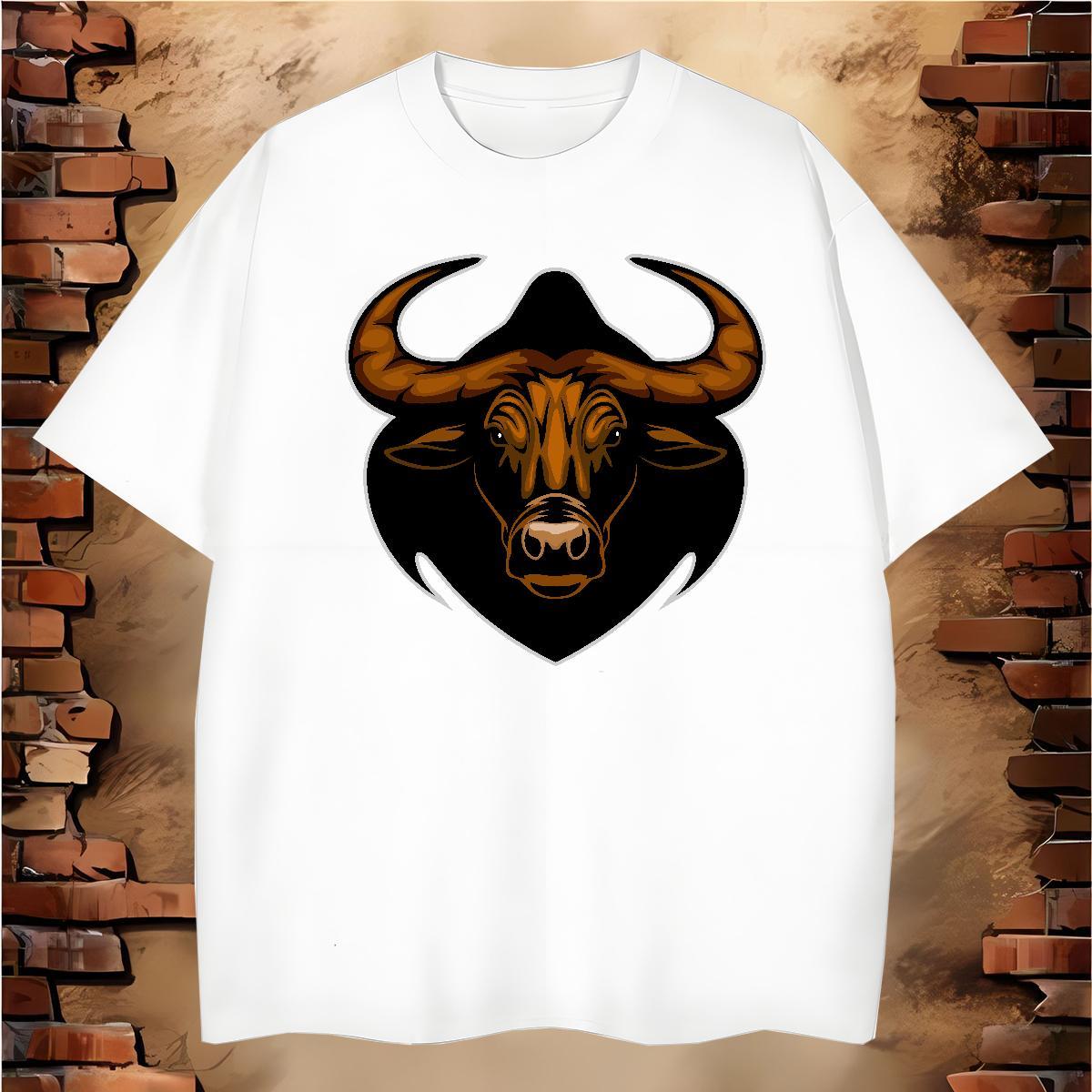 T Shirts Men 230g Cotton bull Daily Wear Round Neck Short Sleeve Black White Men Tops Tees Fashion Casual High Quality Top Tees