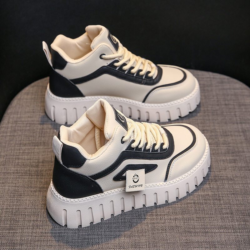 Ddmysports Autumn New Instagram Korean Igh Top Little White Women S Thick Sole Versatile Casual Sports Board Shoes Trend ZY OUTDOOR